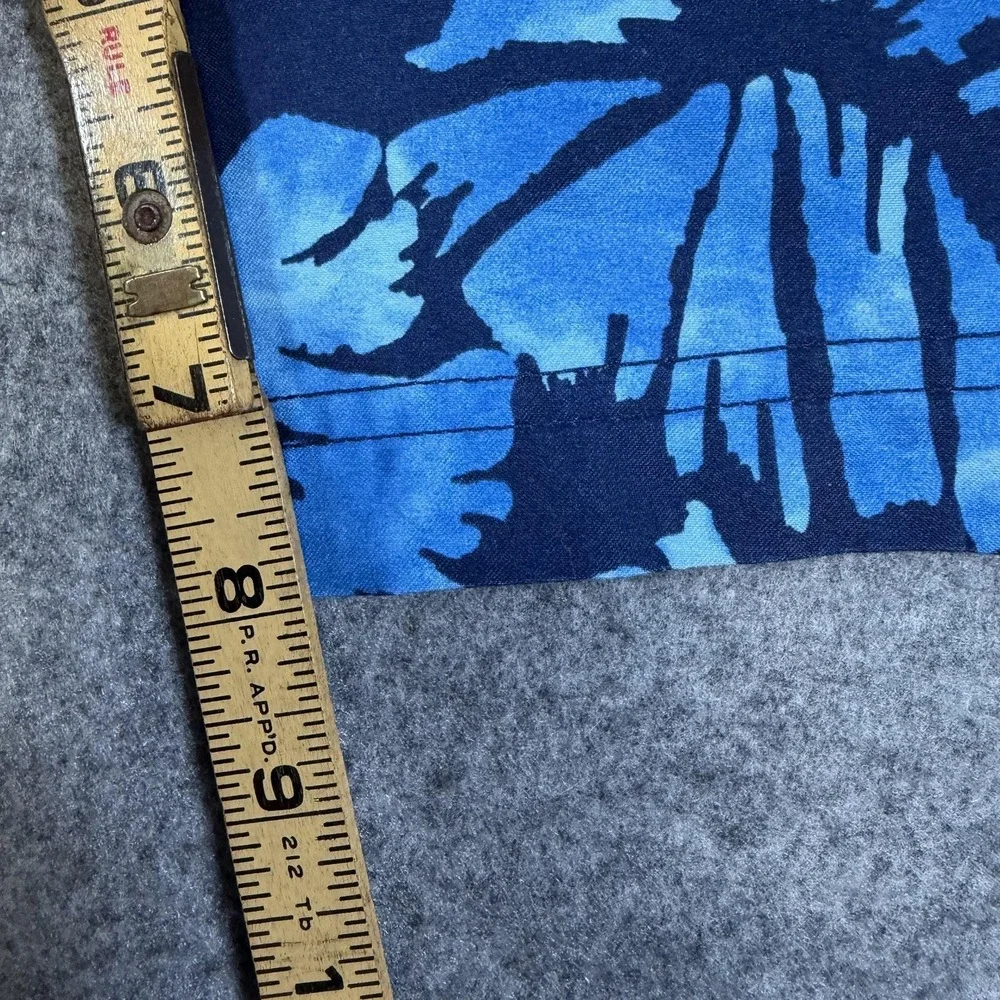2 Pack Lands' End Swim Trunks Mens Large Blue Tropical Leaf Stripe Mesh Lined